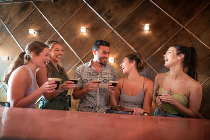 Group of people enjoying a drink at Mandarin Hide in St. Pete