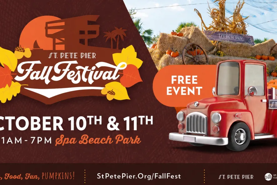 St. Pete Pier Fall Festival 2026 event flyer poster.