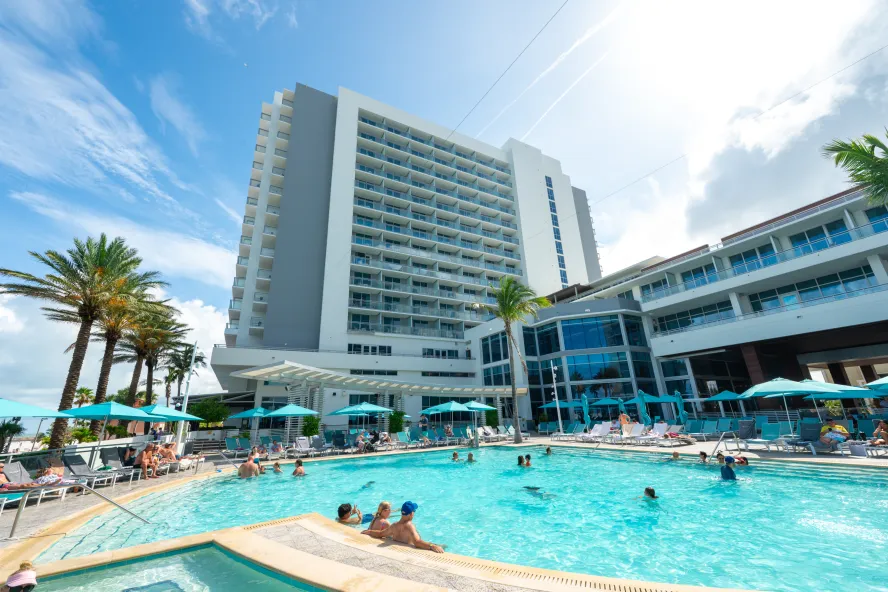 A pooldeck of the Wyndham Grand