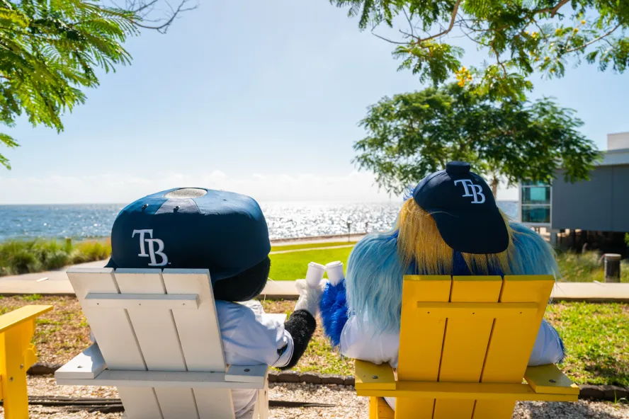 Rays Mascots at Adirondeck Chairs