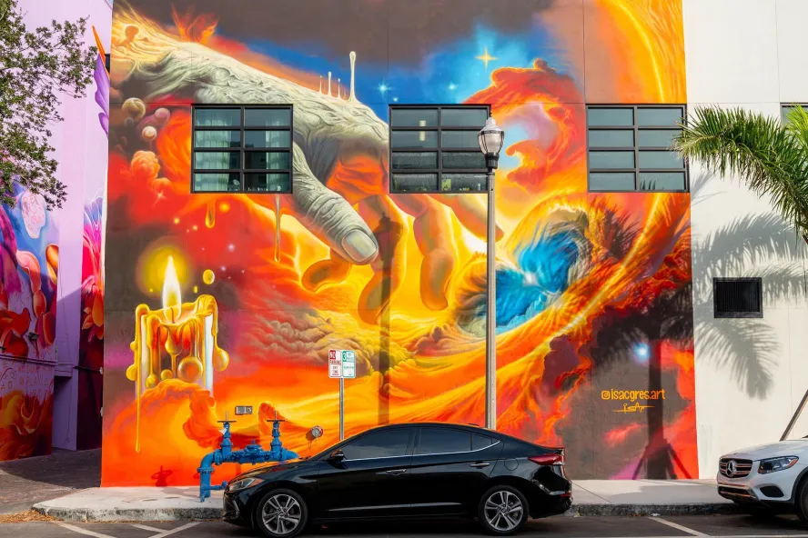 View of "The Taste of Creation" mural by Isac Gres in St. Pete, Florida