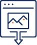 A browser window icon with a downward pointing arrow
