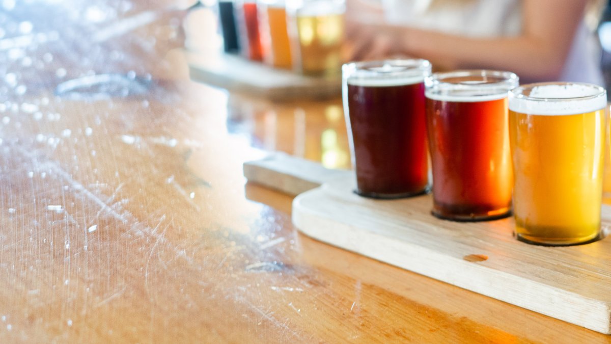 Beer samples from Dunedin Brewery