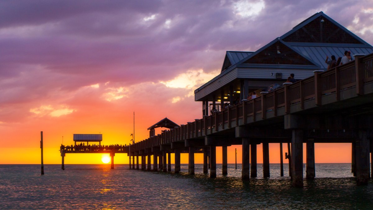 Atardecer en el muelle 60 en Clearwater Beach