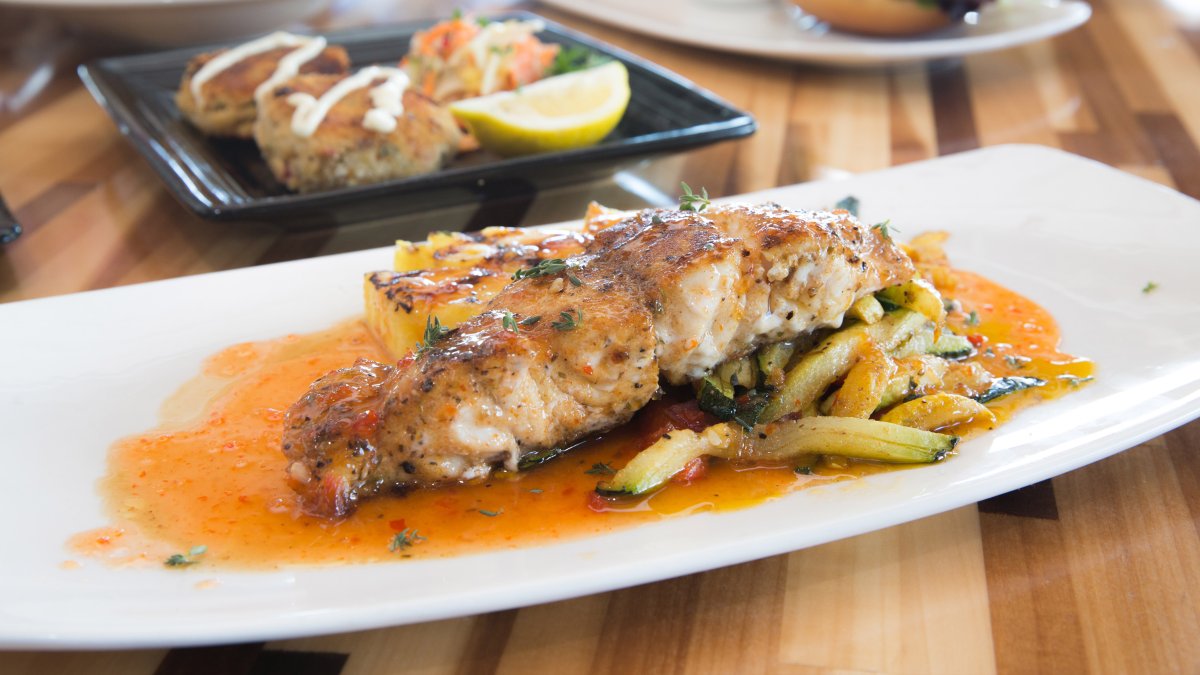 A delicious red snapper dish at Salt Rock Grill.