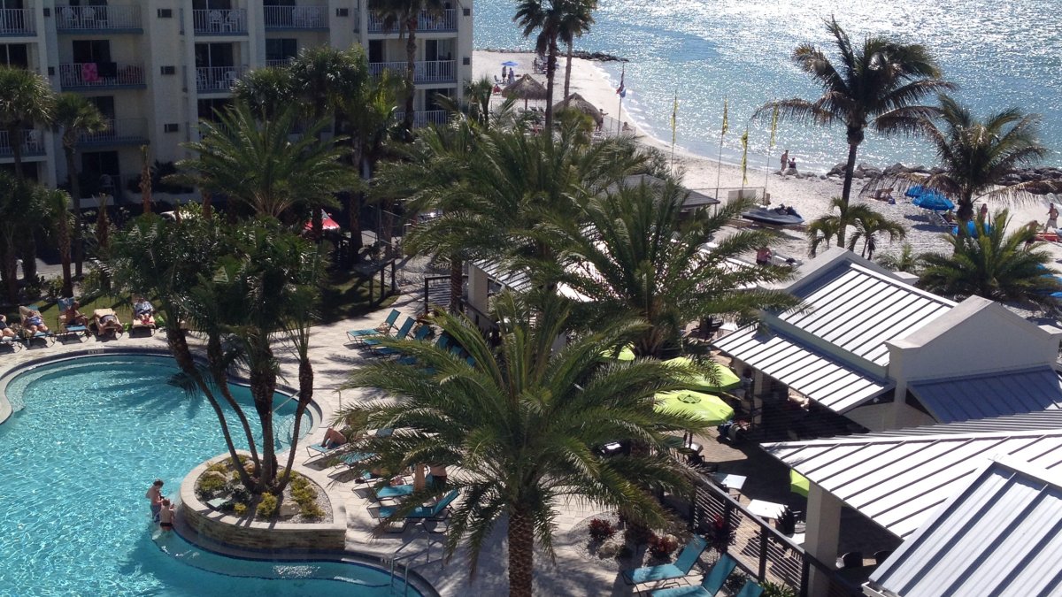 Top view of Shephard's Beach Resort pool