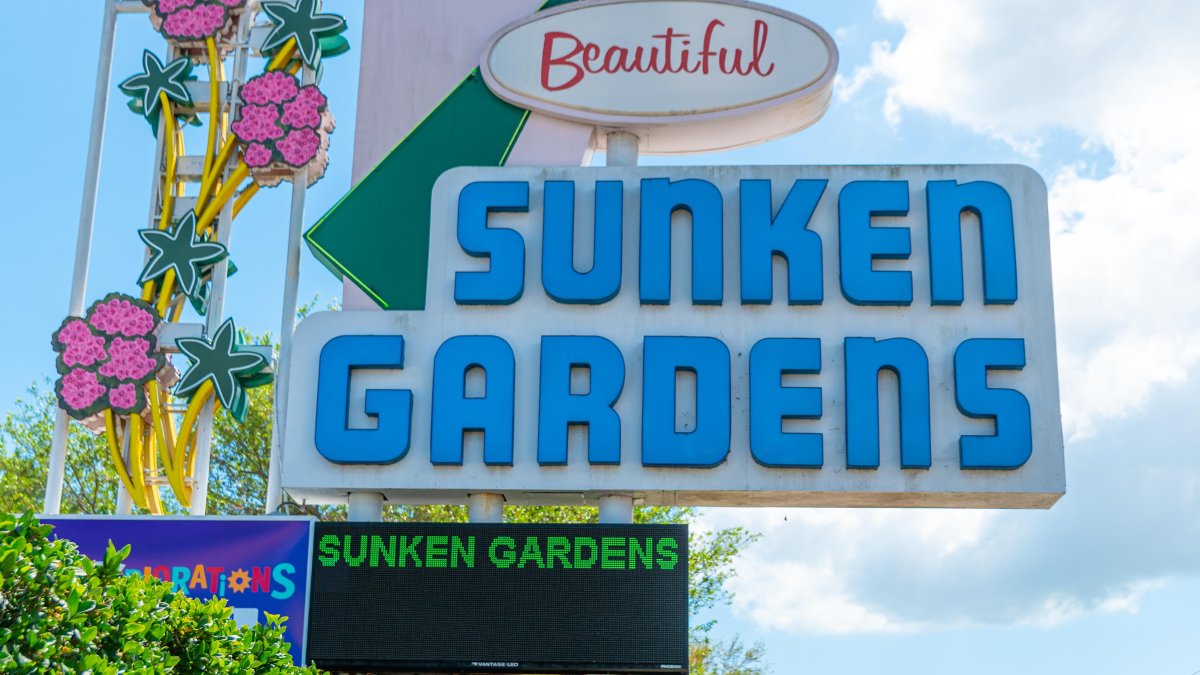 The sign outside of the Sunken Gardens