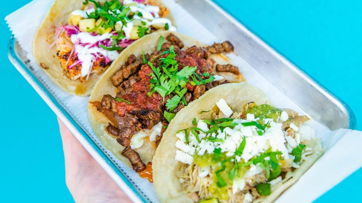 Three tacos from Casita Taqueria