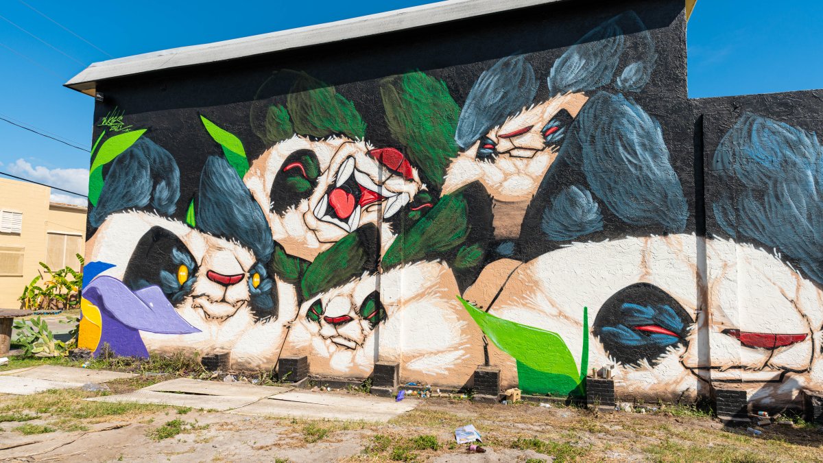 Kung Fu Pandas mural by Woes Martin