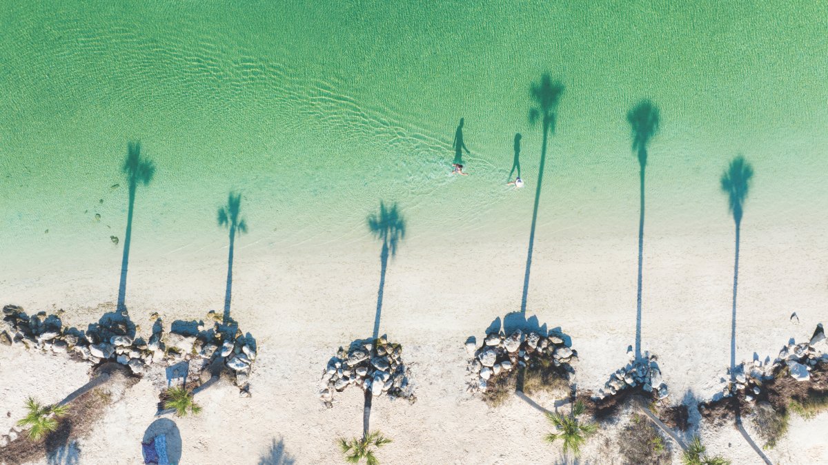 A drone shot of sunset Beach