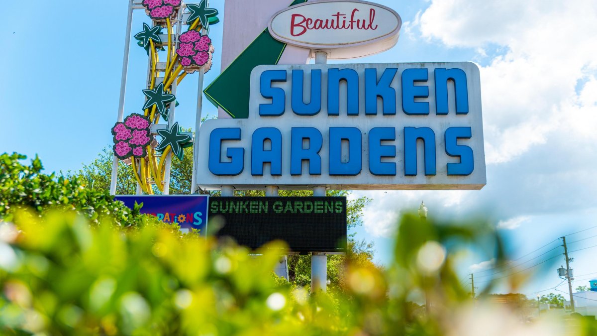 a vintage sign for Sunken Gardens in St. Pete Florida