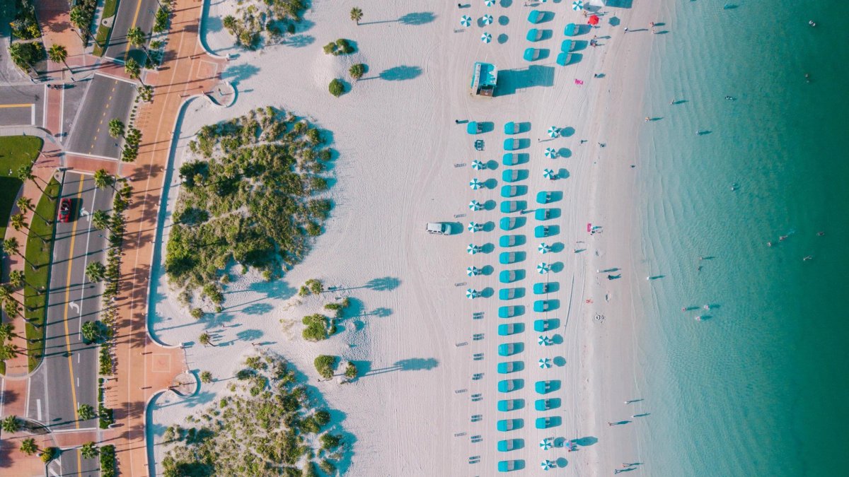 Vista aérea da praia de Clearwater