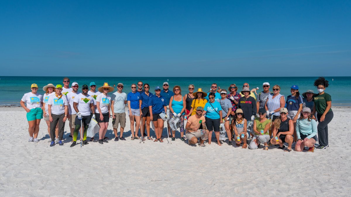 group photo on beach