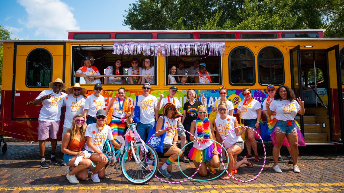 group photo at pride festival