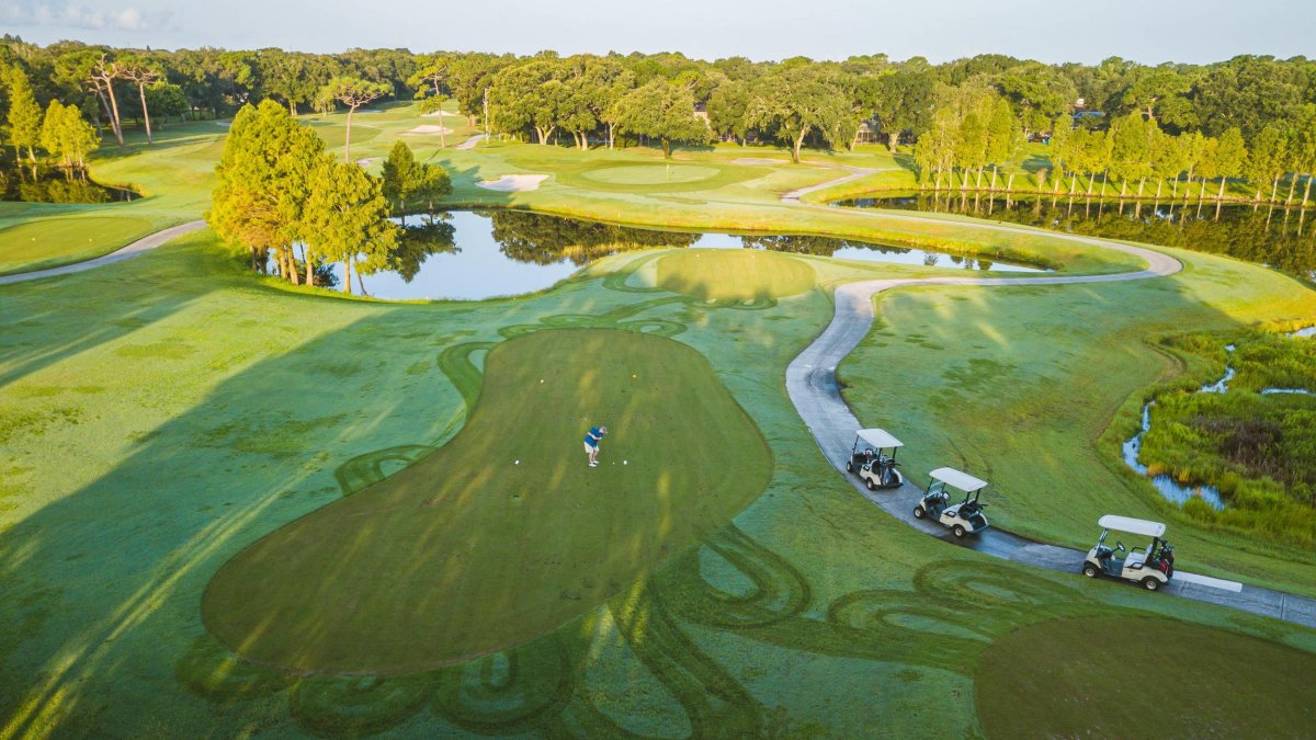 Aerial view of the Chi Chi Rodiguez golf course in Clearwater, Florida