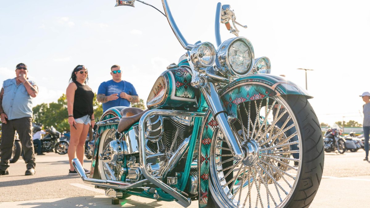 a very fancy green motorcycle at Bikefest