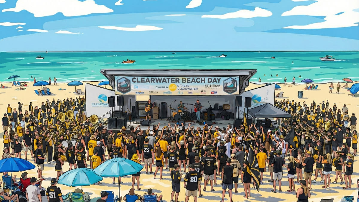 AI generated illustration of the ReliaQuest Clearwater Beach Day