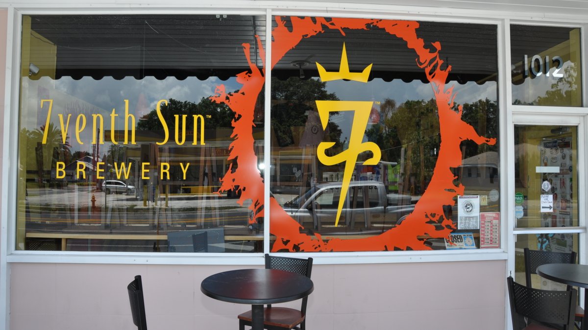 The outside door of the 7venth Sun Brewery