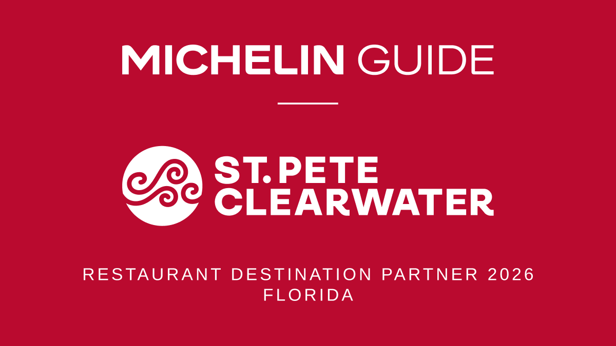 Michelin Guide - St. Pete Clearwater Restaurant Destination Partner 2026 badge.