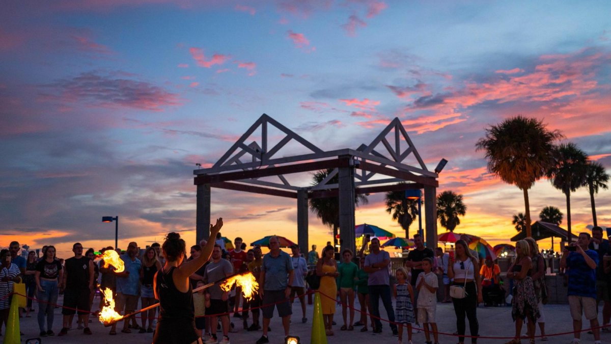 Fire juggler at Sunsets at Pier 60 in Clearwater Beach