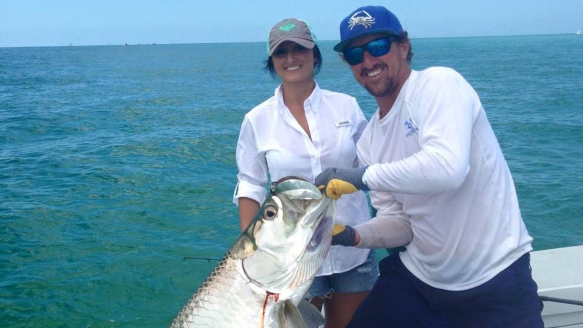 Capt Gene and Client with a Nice Tarpon From may 2015