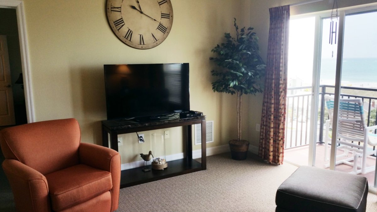 Two bedroom condo living room at Madeira Bay Resort
