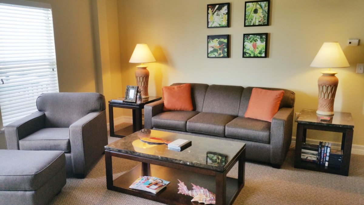 Madeira Bay Resort living room in two bedroom condo