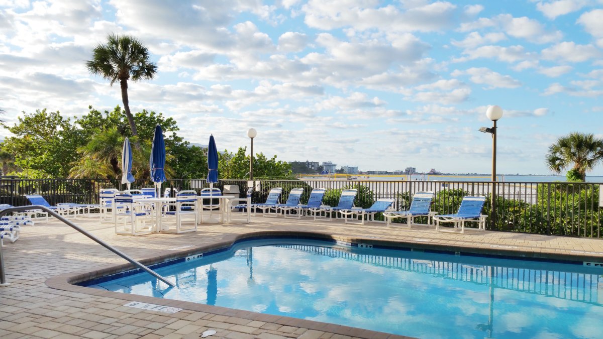 Gulf front pool at Caprice Resort, St. Pete Beach