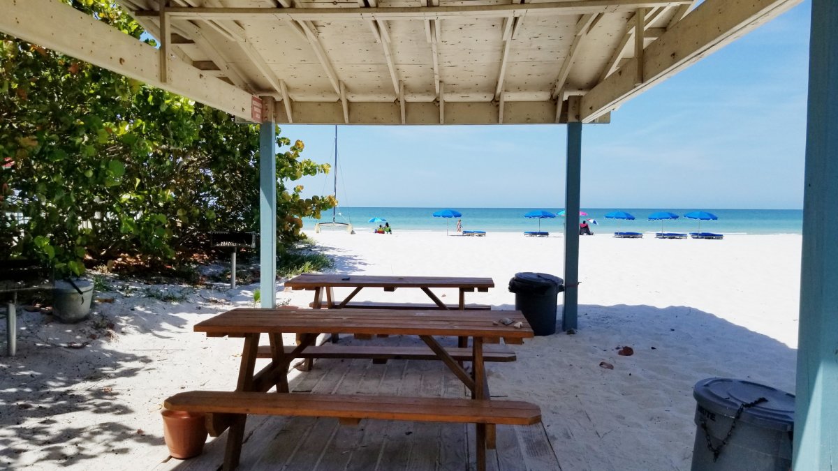 beachfront BBQ area