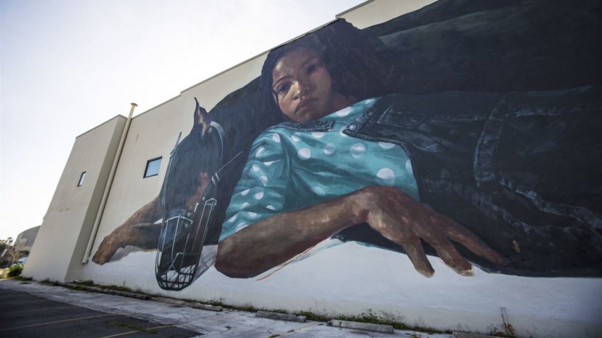 Girl with Doberman