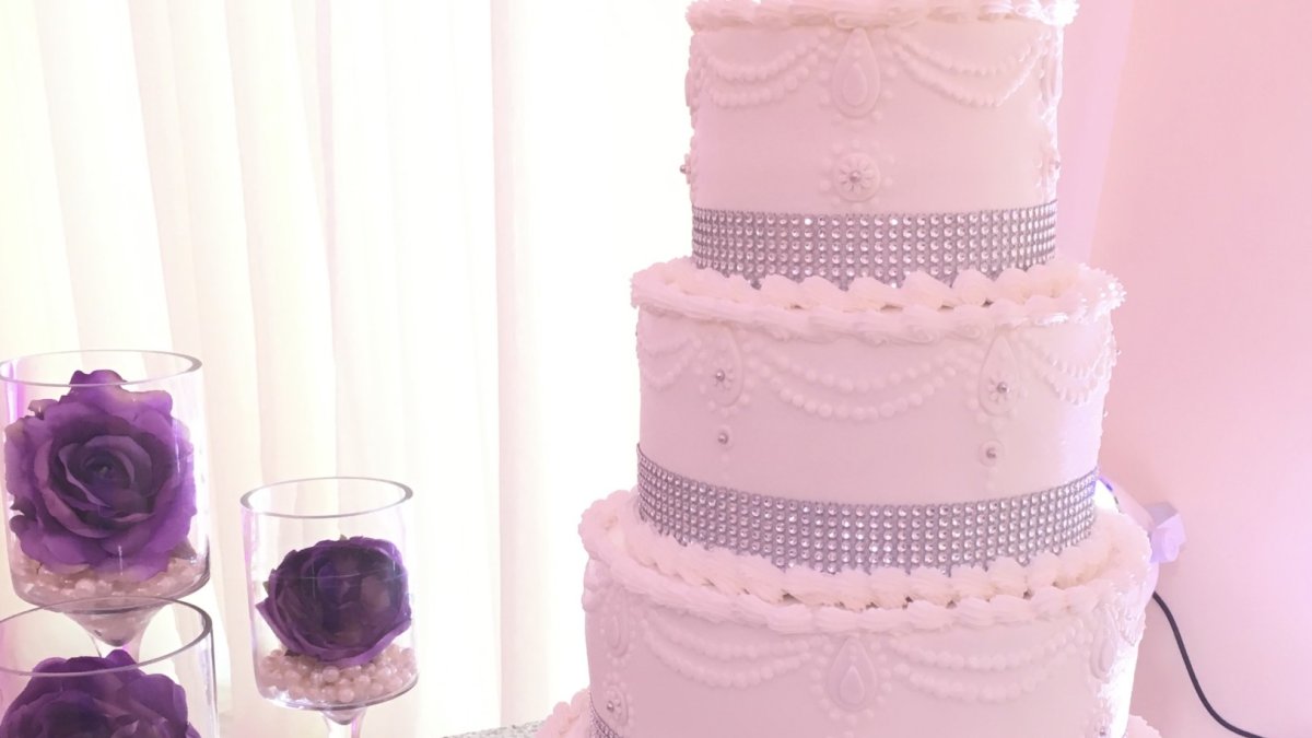 Purple Diamond Wedding Cake