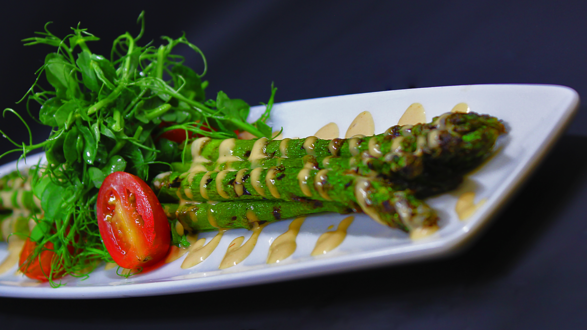 Grilled Asparagus, Smoked Tomato Aioli