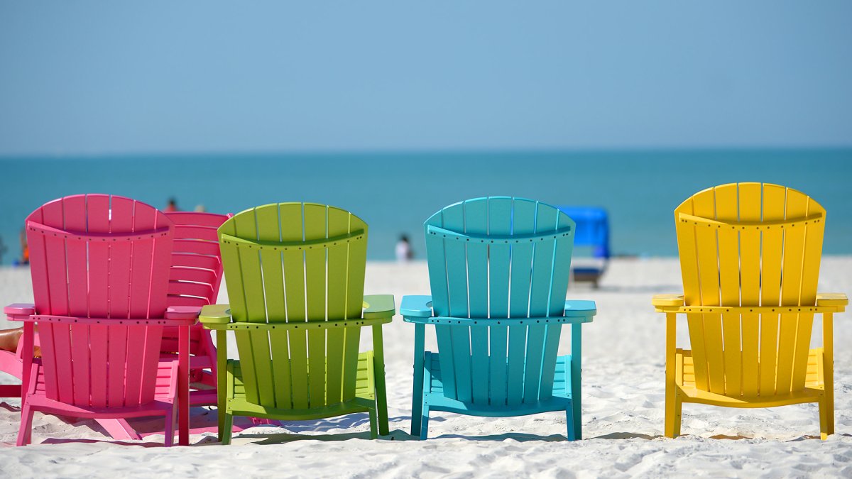 Colorful 100% Recycled Beach Chairs Free for our Guests' Use