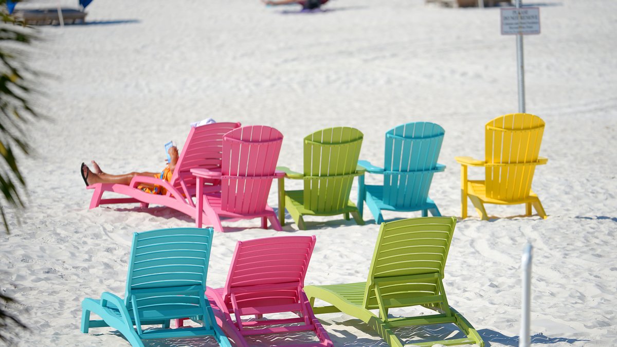 Colorful 100% Recycled Beach Chairs Free for our Guests' Use