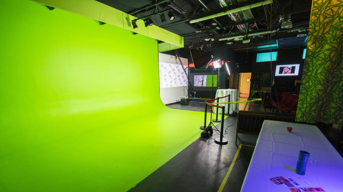 Inside the Studio with Green Screen