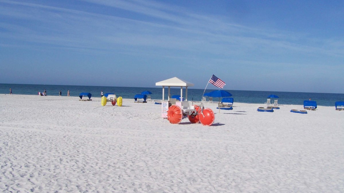 Beach in front of Gulf Strand Resort