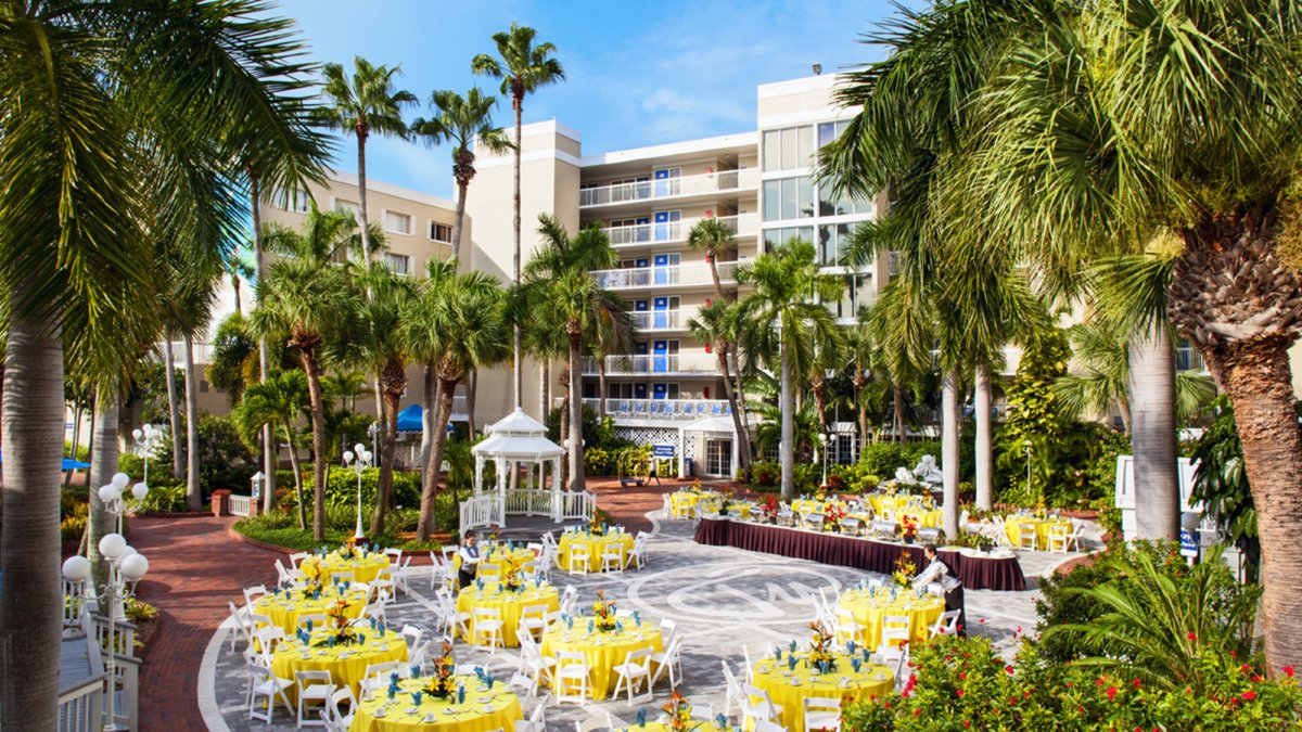 The Garden Courtyard offers a perfect venue for outdoor luncheons and evening receptions.