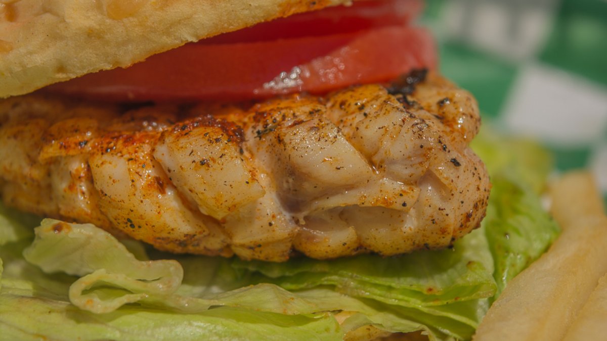 Fresh Grouper Sandwich, grilled and lightly blackened