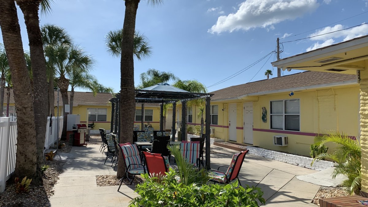 outside patio and barbecue