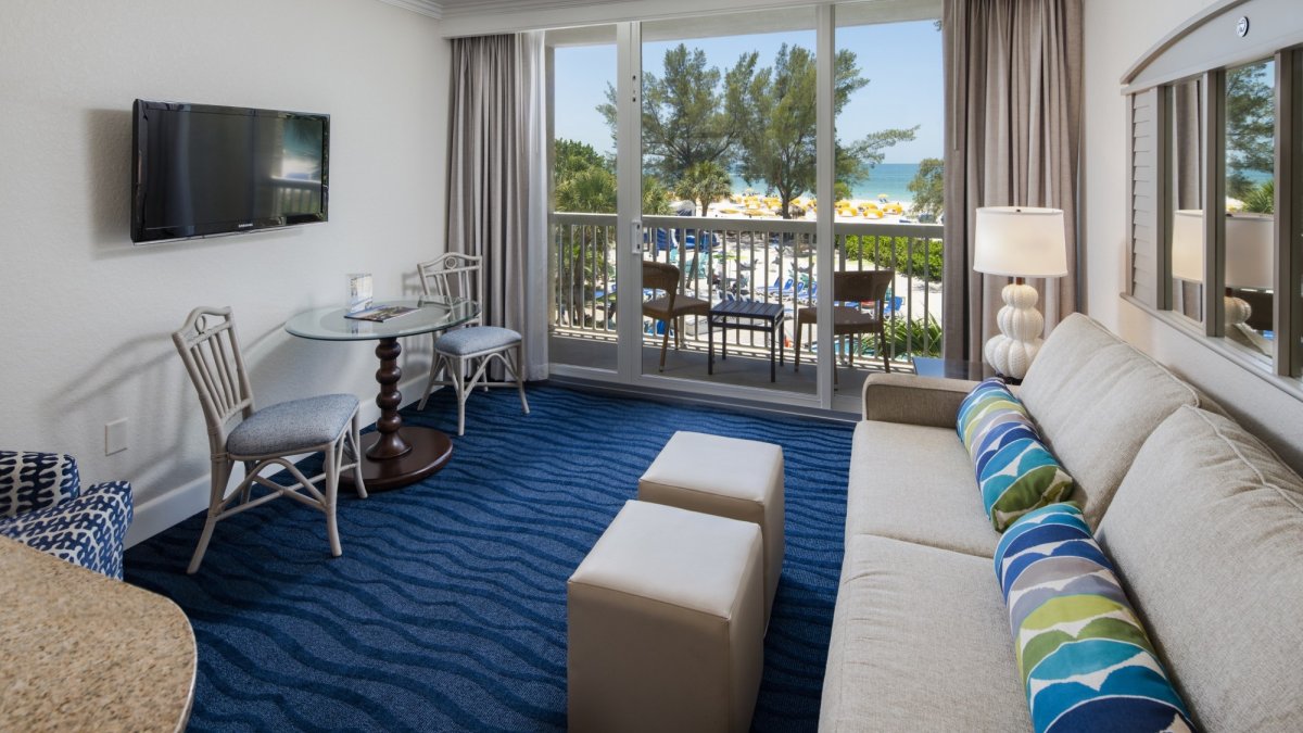 Enjoy expansive views from the newly added balconies in our Gulf Front Suites.