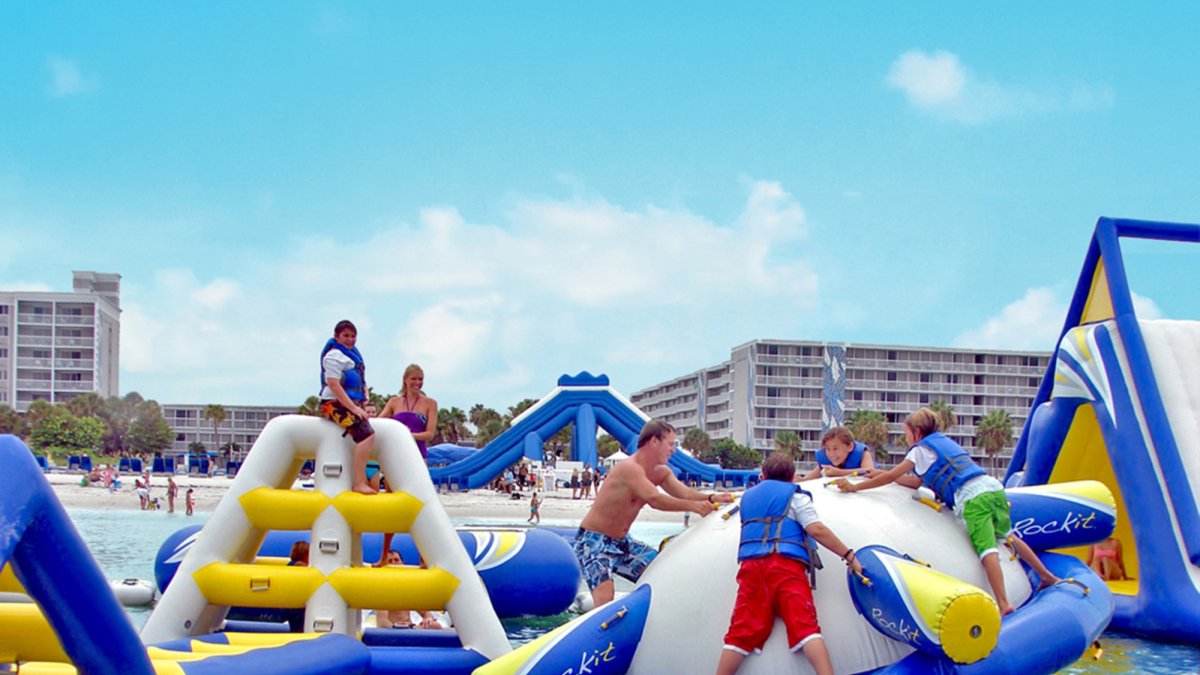 The Floating Water Park at TradeWinds Island Resorts Visit St