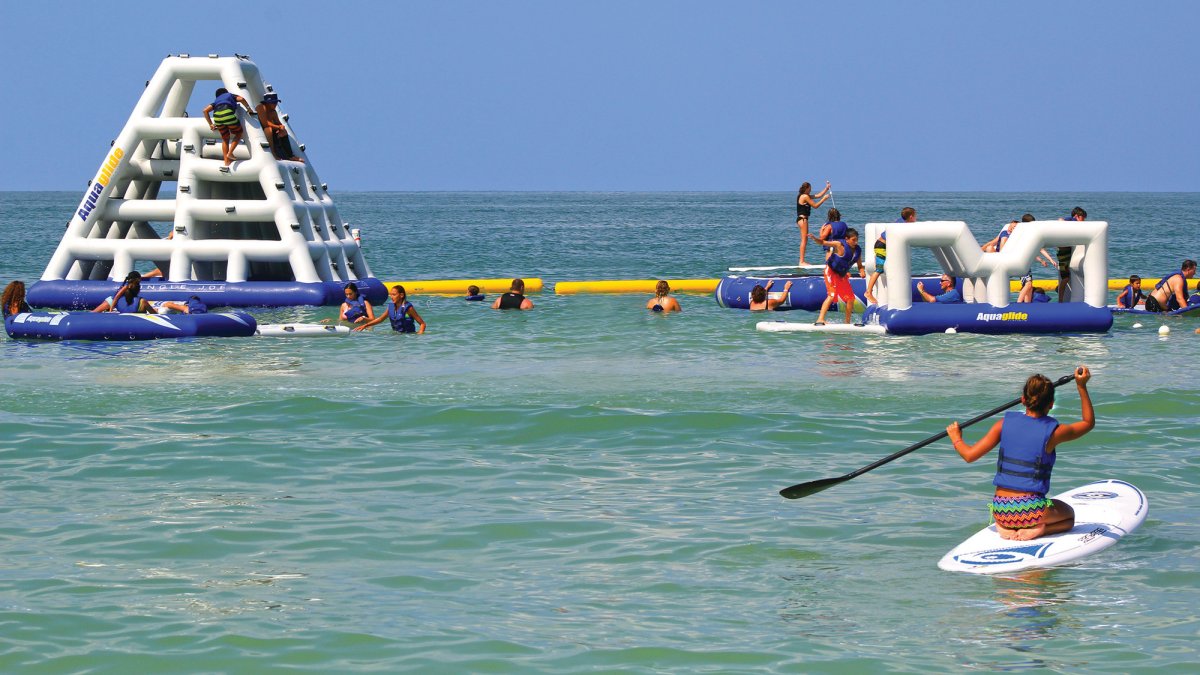The Floating Water Park at TradeWinds Island Resorts Visit St