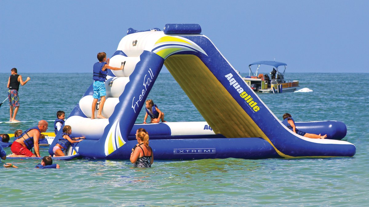 The Floating Water Park at TradeWinds Island Resorts Visit St