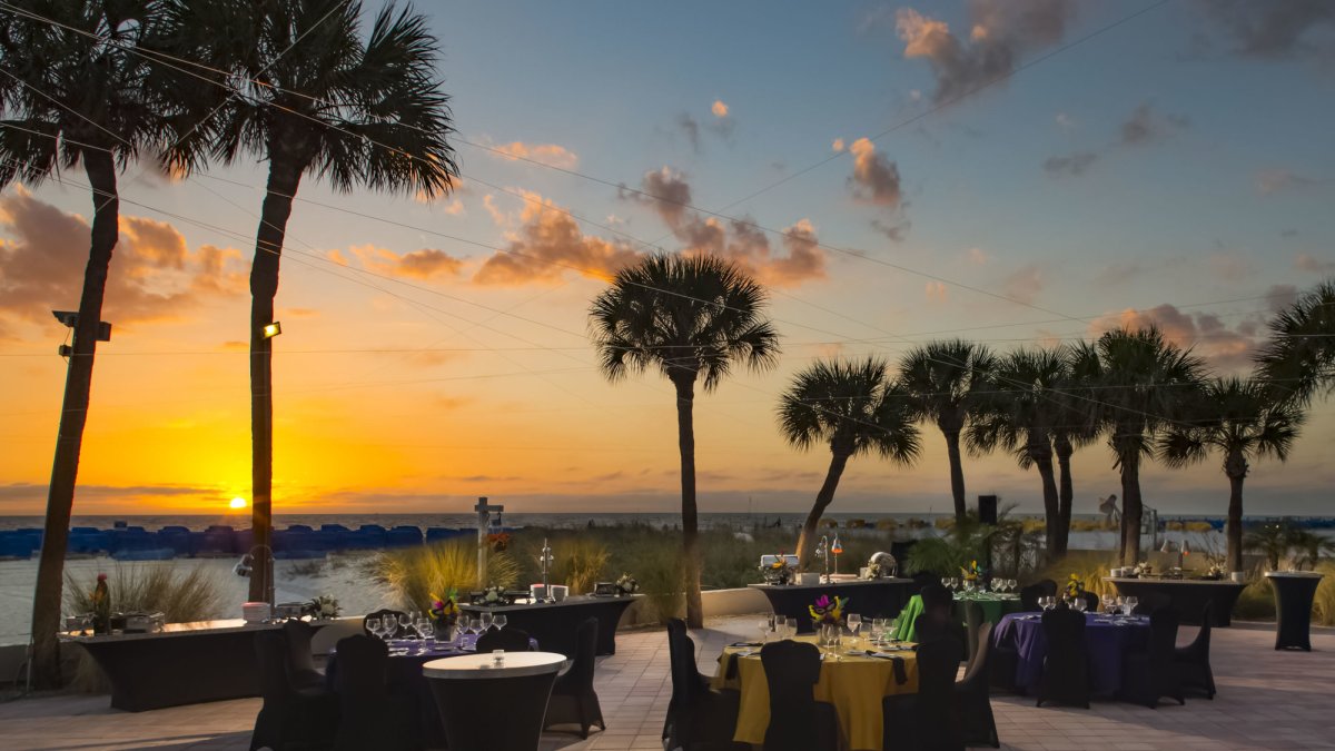 Views of St. Pete Beach, Breck Deck is 2,200 sq. ft. and only steps away from St. Pete Beach.