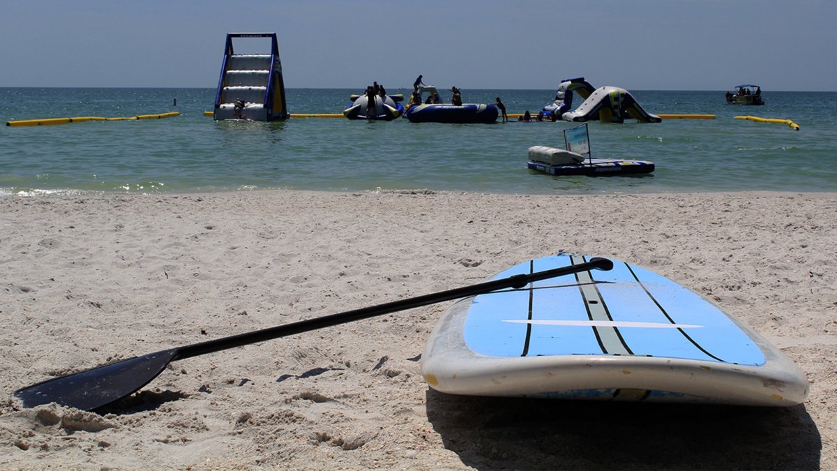 View of The Floating Water Park from the shore