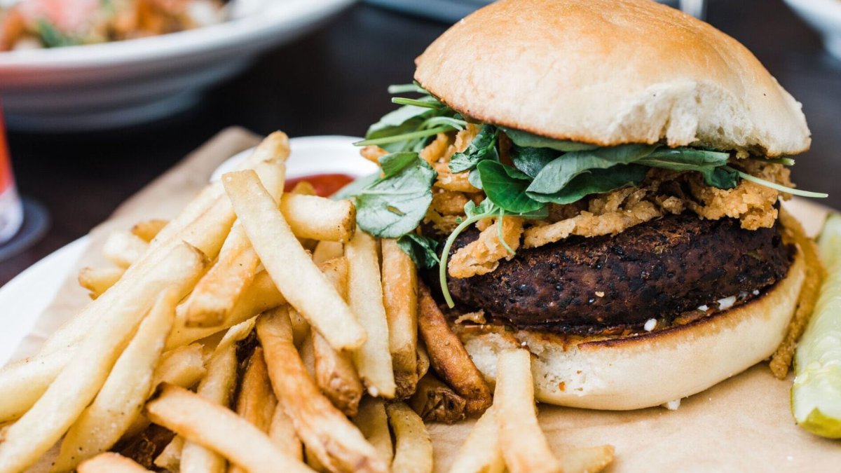 Black Bean Burger & Fries