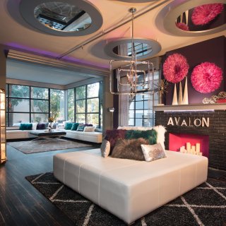 An interior shot of the lobby at the Avalon Hotel