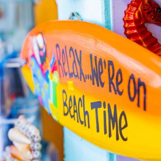 relax we're on beach time sign