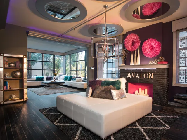 An interior shot of the lobby at the Avalon Hotel