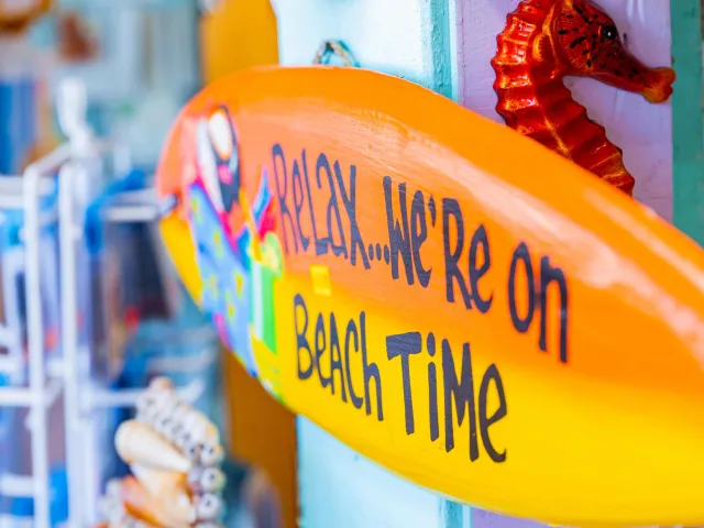 relax we're on beach time sign